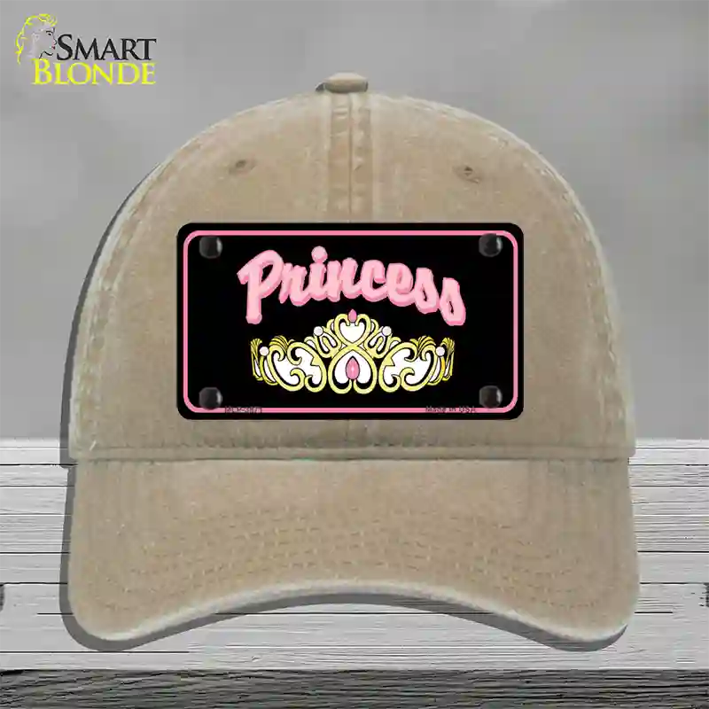 Princess Tiara Novelty License Plate Hat Unconstructed Cotton / Khaki