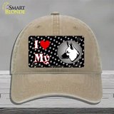 I Love My German Shepherd Novelty License Plate Hat Unconstructed Cotton / Khaki