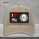 I Love My Great Pyrenees Novelty License Plate Hat Unconstructed Cotton / Khaki