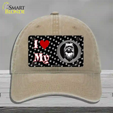 I Love My Pekingese Novelty License Plate Hat Unconstructed Cotton / Khaki