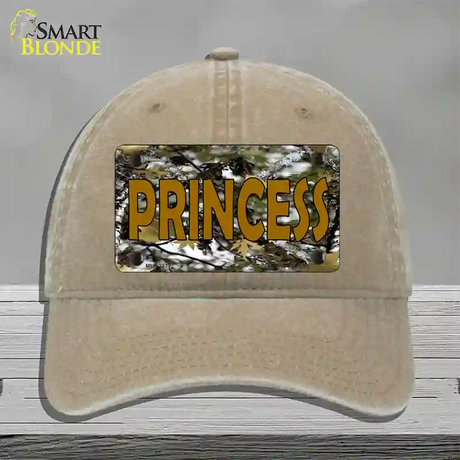 Princess Camouflage Novelty License Plate Hat Unconstructed Cotton / Khaki