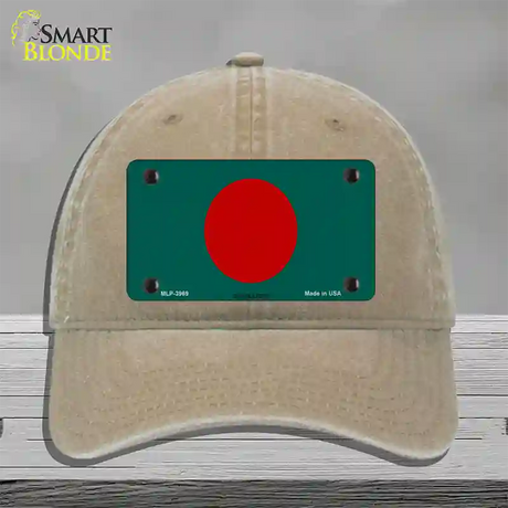 Bangladesh Flag Novelty License Plate Hat Unconstructed Cotton / Khaki