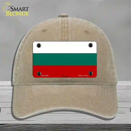 Bulgaria Flag Novelty License Plate Hat Unconstructed Cotton / Khaki