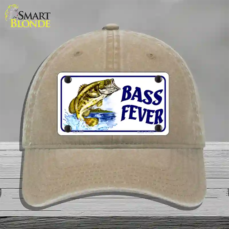 Bass Fever Novelty License Plate Hat Unconstructed Cotton / Khaki