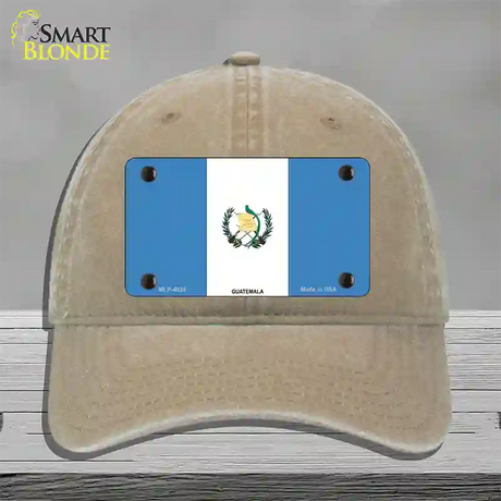 Guatemala Country Flag Novelty License Plate Hat Unconstructed Cotton / Khaki