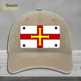 Guernsey Flag Novelty License Plate Hat Unconstructed Cotton / Khaki