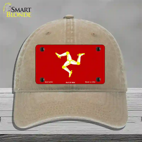 Isle Of Man Flag Novelty License Plate Hat Unconstructed Cotton / Khaki