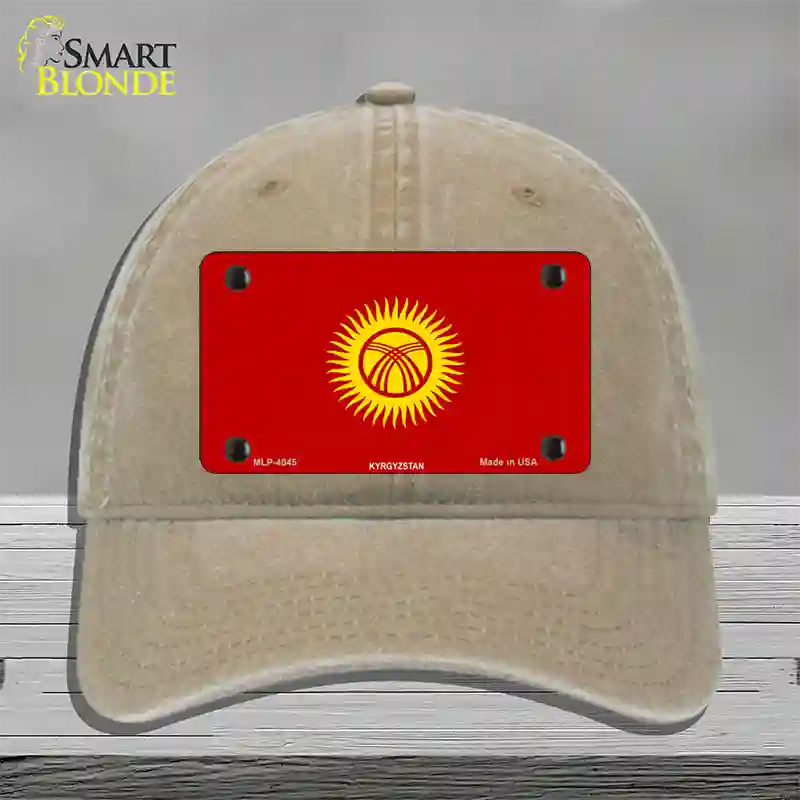 Kyrgyzsyan Flag Novelty License Plate Hat Unconstructed Cotton / Khaki