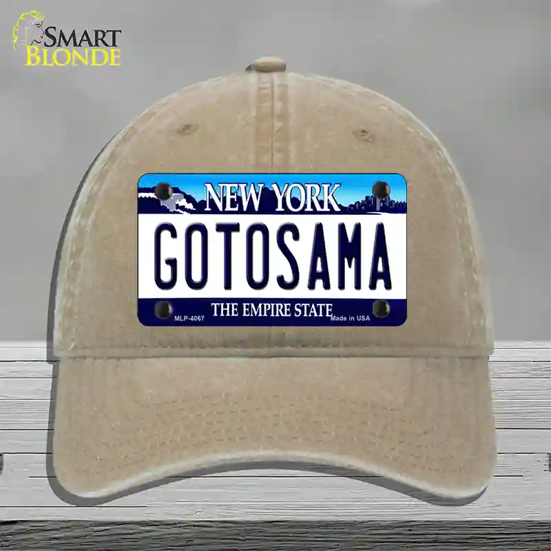 Gotosama New York Novelty License Plate Hat Unconstructed Cotton / Khaki