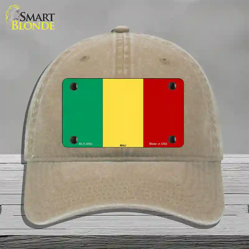 Mali Flag Novelty License Plate Hat Unconstructed Cotton / Khaki