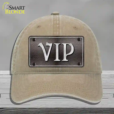 VIP Novelty License Plate Hat Unconstructed Cotton / Khaki