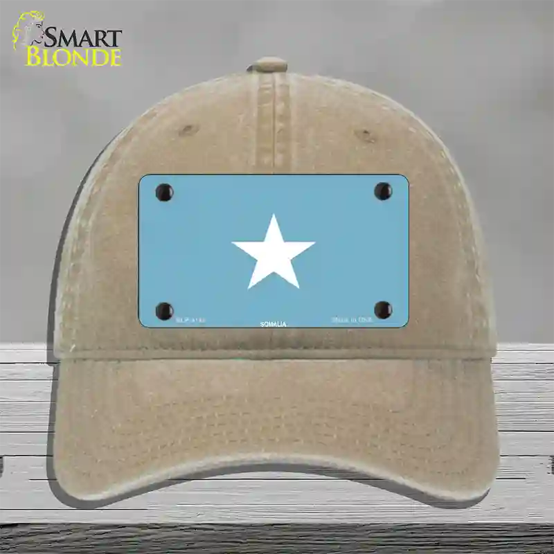 Somalia Flag Novelty License Plate Hat Unconstructed Cotton / Khaki