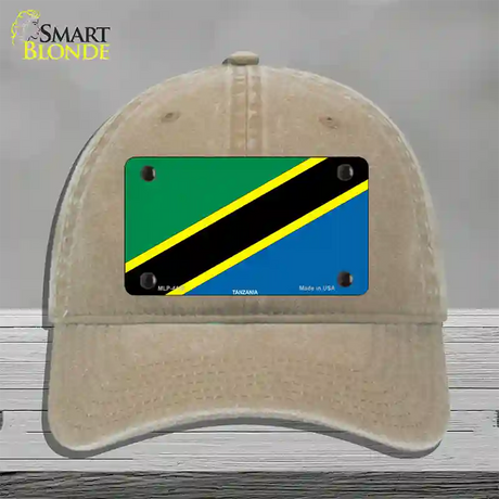 Tanzania Flag Novelty License Plate Hat Unconstructed Cotton / Khaki