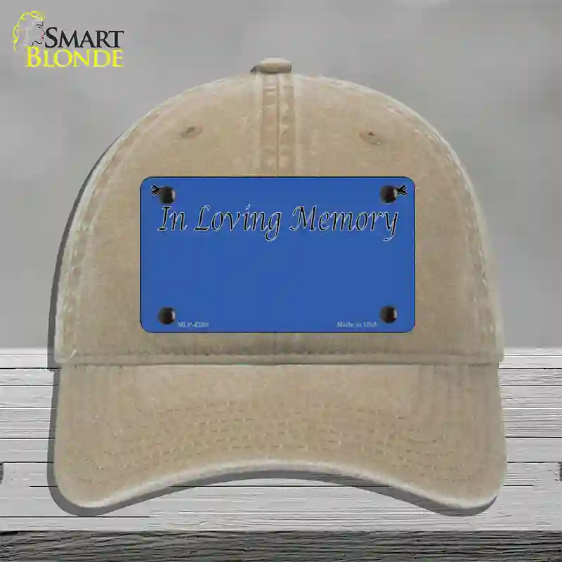 In Loving Memory Blue Novelty License Plate Hat Unconstructed Cotton / Khaki