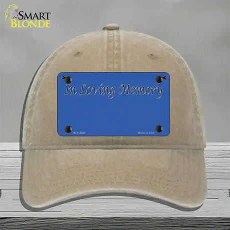 In Loving Memory Blue Novelty License Plate Hat Unconstructed Cotton / Khaki