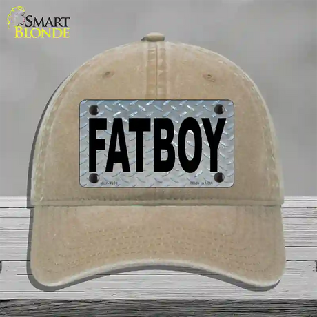 Fat Boy Diamond Novelty License Plate Hat Unconstructed Cotton / Khaki