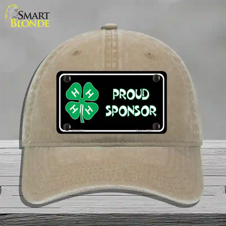 4-H Proud Sponsor Novelty License Plate Hat Unconstructed Cotton / Khaki