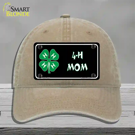 4-H Mom Novelty License Plate Hat Unconstructed Cotton / Khaki