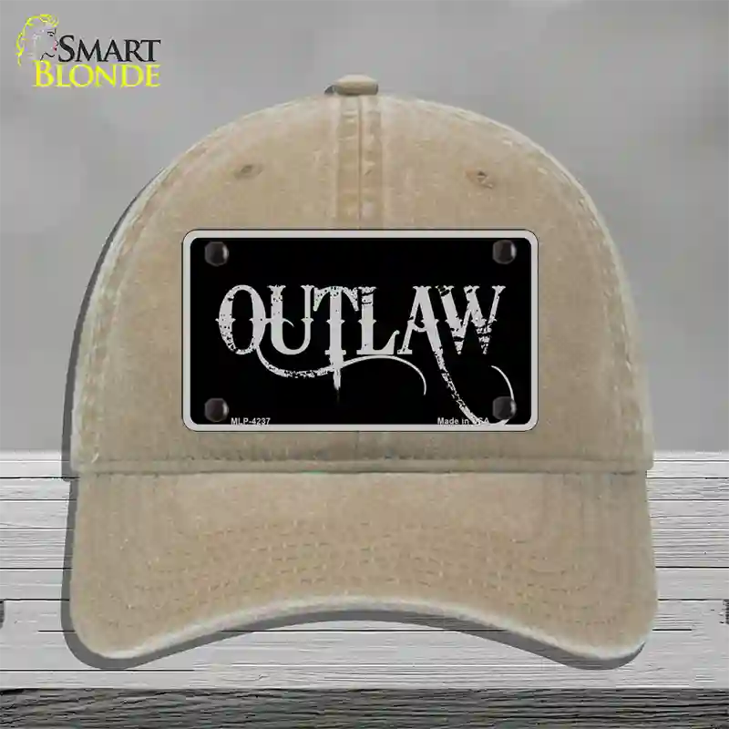 Outlaw Novelty License Plate Hat Unconstructed Cotton / Khaki