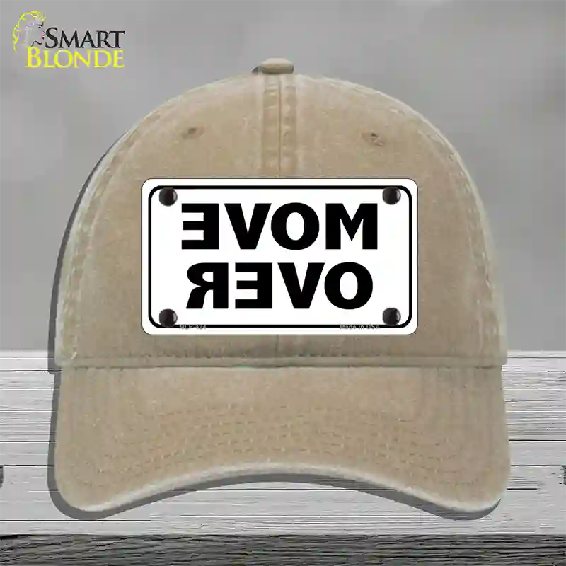 Move Over White Novelty License Plate Hat Unconstructed Cotton / Khaki