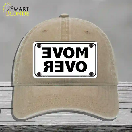 Move Over White Novelty License Plate Hat Unconstructed Cotton / Khaki