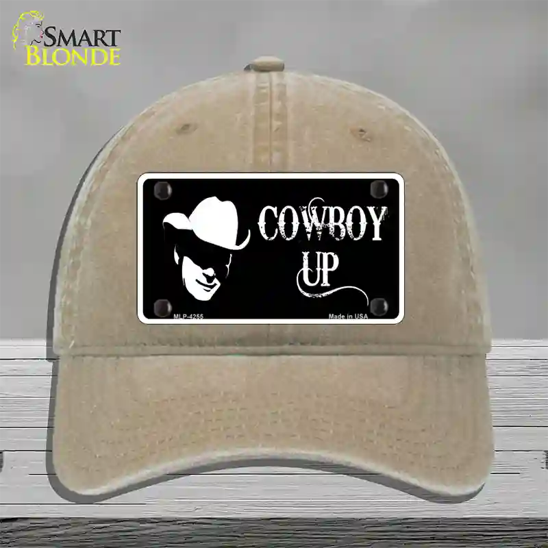 Cowboy Up License Novelty License Plate Hat Unconstructed Cotton / Khaki