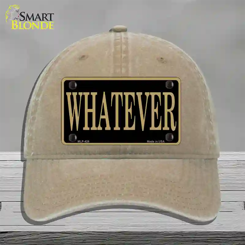 Whatever Novelty License Plate Hat Unconstructed Cotton / Khaki