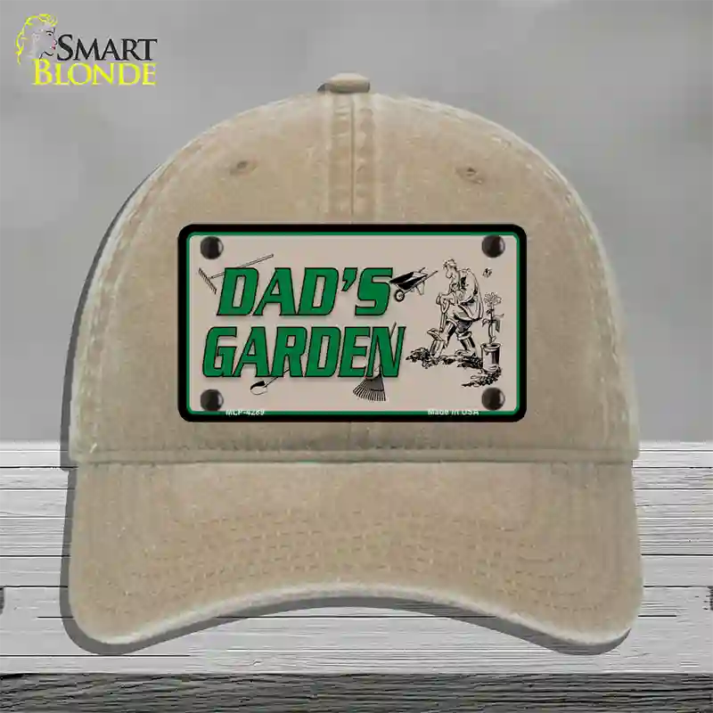 Dads Garden Novelty License Plate Hat Unconstructed Cotton / Khaki