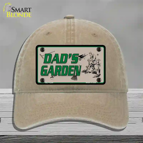 Dads Garden Novelty License Plate Hat Unconstructed Cotton / Khaki