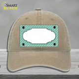 Mint White Quatrefoil Center Scallop Novelty License Plate Hat Unconstructed Cotton / Khaki