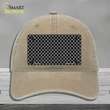 Black White Quatrefoil Novelty License Plate Hat Unconstructed Cotton / Khaki