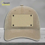 Gold White Quatrefoil Novelty License Plate Hat Unconstructed Cotton / Khaki
