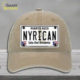 Nyrican Puerto Rico Novelty License Plate Hat Unconstructed Cotton / Khaki