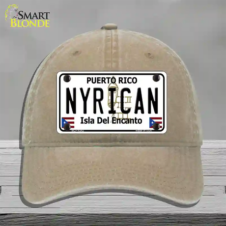 Nyrican Puerto Rico Novelty License Plate Hat Unconstructed Cotton / Khaki