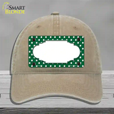 Scallop Green White Polka Dot Novelty License Plate Hat Unconstructed Cotton / Khaki