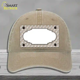 Scallop Tan White Polka Dot Novelty License Plate Hat Unconstructed Cotton / Khaki