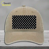 Black Polka Dot Novelty License Plate Hat Unconstructed Cotton / Khaki