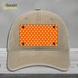 Orange Polka Dot Novelty License Plate Hat Unconstructed Cotton / Khaki