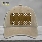 Brown Polka Dot Novelty License Plate Hat Unconstructed Cotton / Khaki