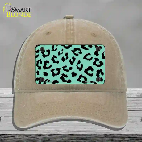 Mint Black Cheetah Novelty License Plate Hat Unconstructed Cotton / Khaki