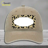 Gold Black Cheetah Scallop Novelty License Plate Hat Unconstructed Cotton / Khaki