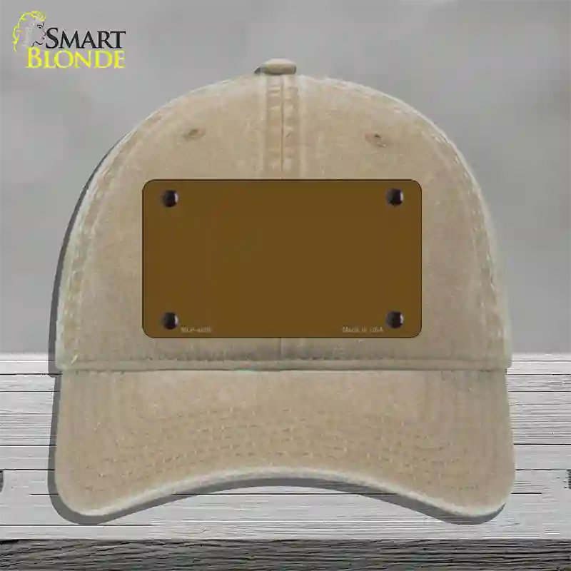 Brown Solid Novelty License Plate Hat Unconstructed Cotton / Khaki