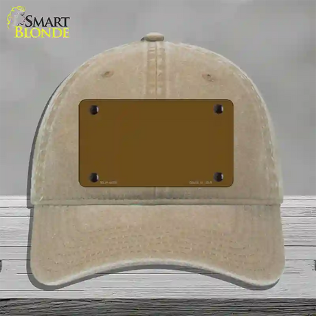 Brown Solid Novelty License Plate Hat Unconstructed Cotton / Khaki