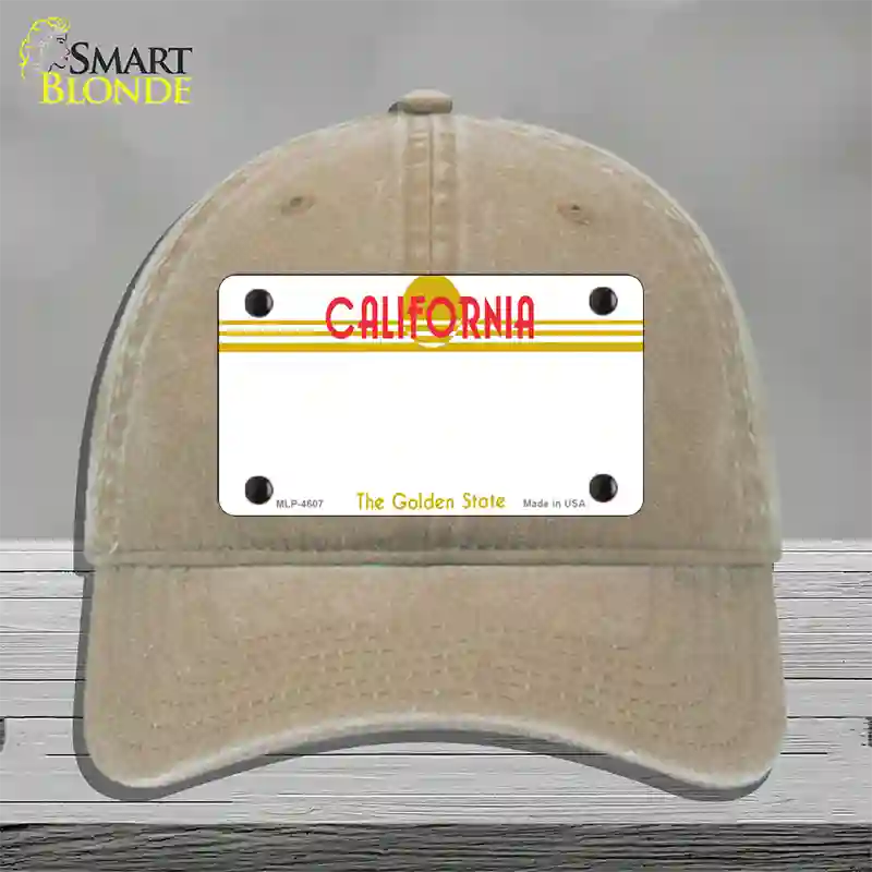 California Golden State Plate State Blank Novelty License Plate Hat Unconstructed Cotton / Khaki