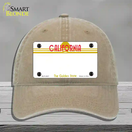 California Golden State Plate State Blank Novelty License Plate Hat Unconstructed Cotton / Khaki