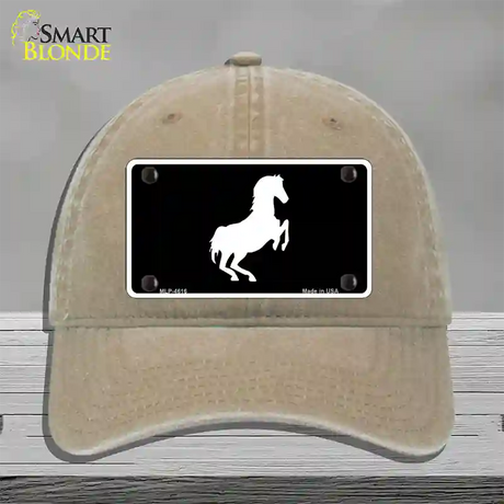 Horse Novelty License Plate Hat Unconstructed Cotton / Khaki