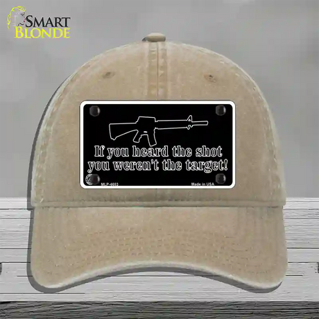 Heard The Shot Novelty License Plate Hat Unconstructed Cotton / Khaki