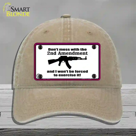 I Wont Be Forced To Use It Novelty License Plate Hat Unconstructed Cotton / Khaki