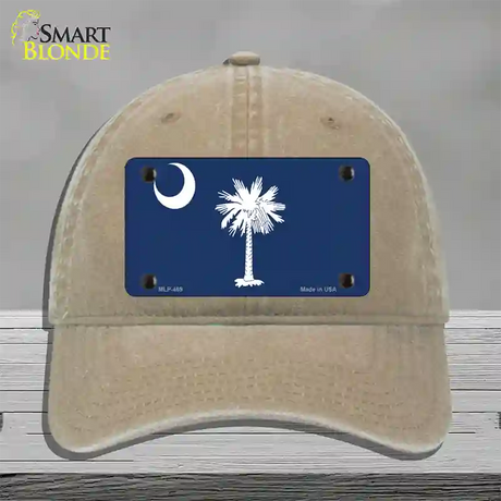 South Carolina State Flag Novelty License Plate Hat Unconstructed Cotton / Khaki