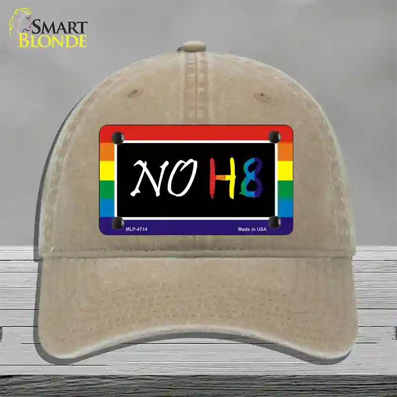 NO H8 Novelty License Plate Hat Unconstructed Cotton / Khaki